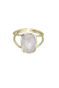 Crystal Quartz Double Band Ring