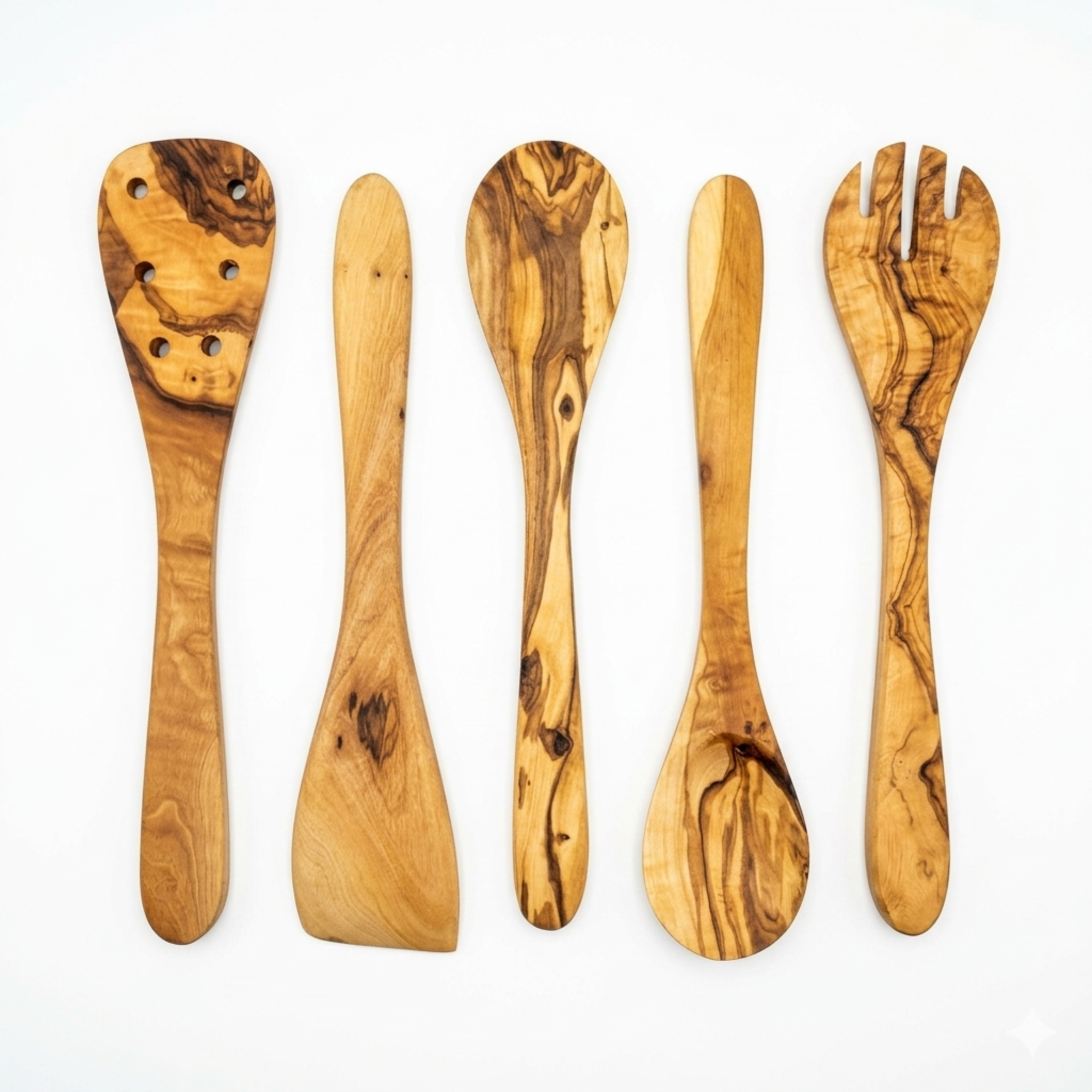 Olive Wood Kitchen Servers Set -5 pcs